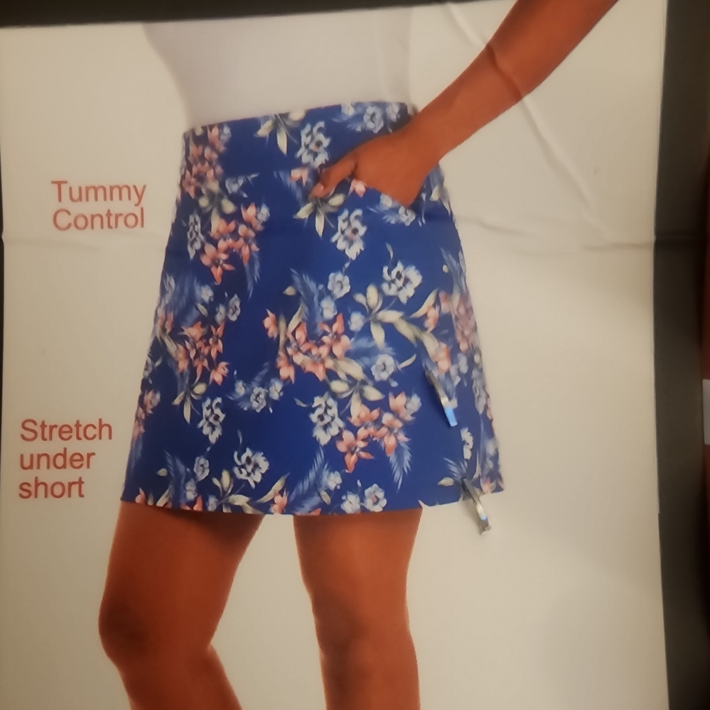 NWT Mario Serrani Ladies' Tummy Control Skort Blue Size XXL